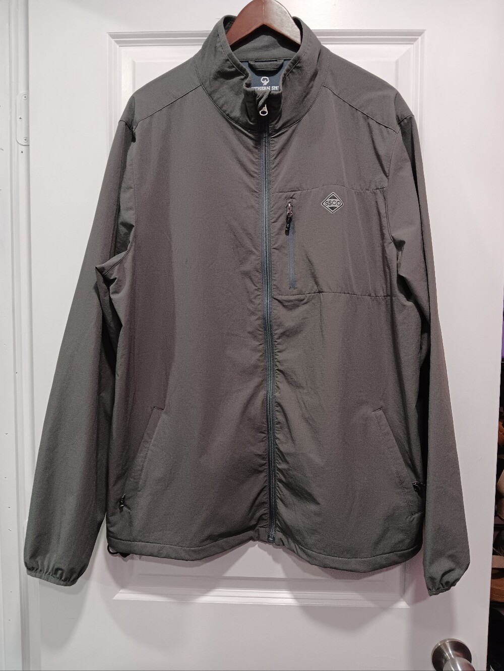 Ssco Men's Lightweight Full-Zip Jacket in Charcoal Gray